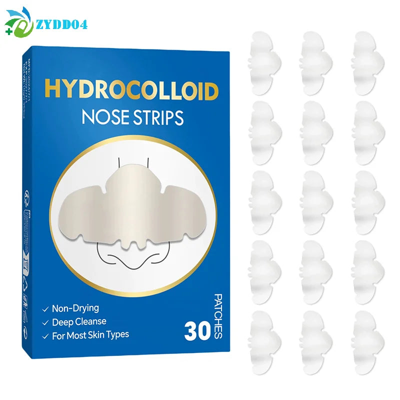 30Pcs Hydrocolloid Nose Patches – Blackhead Removal & Deep Pore Cleansing Strips