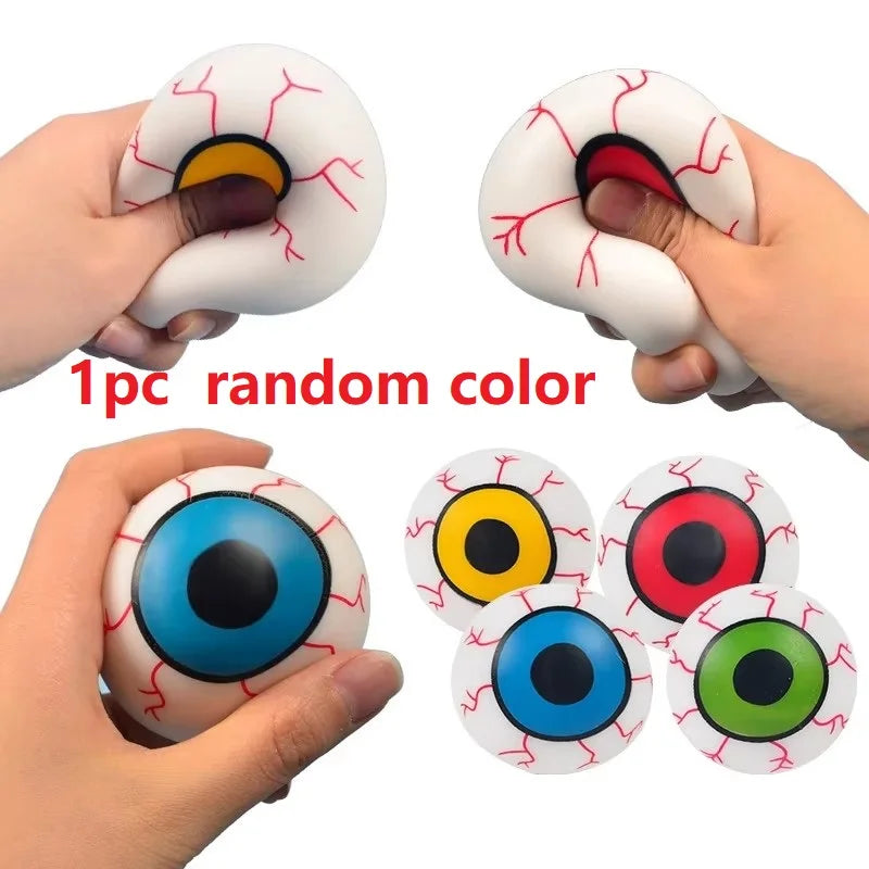 Halloween Squeeze Skull Stress Balls – Fidget Toy with Blood & Maggots