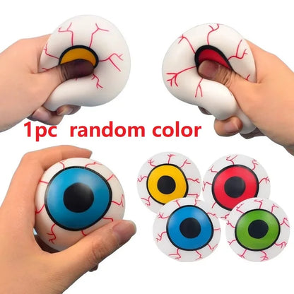 Halloween Squeeze Skull Stress Balls – Fidget Toy with Blood & Maggots