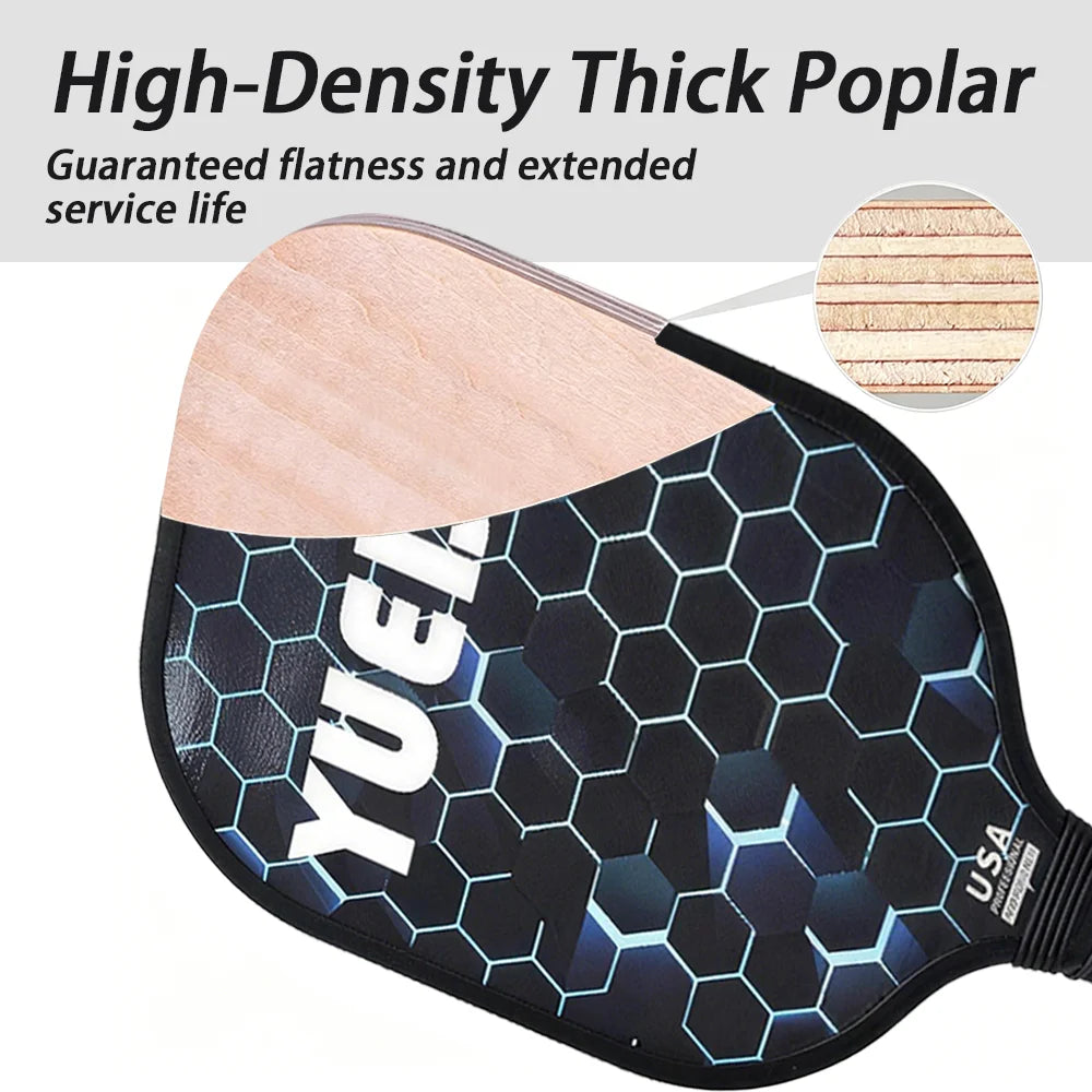 Beginner Pickleball Paddle Set – 2 Rackets & 4 Balls, Glass Fiber Face & PP Honeycomb Core
