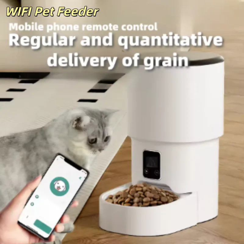 New 4L Button/WIFI Automatic Pet Feeder Smart Intelligent Cat And Dog Food Dispenser for Cats And Dogs