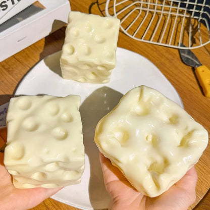 Taba Squishy  Cheese Cube Stress Ball Shapeable Squeeze Ball Non Rebound Sensory Fidget Toys for Kids and Adults Relaxing Gifts
