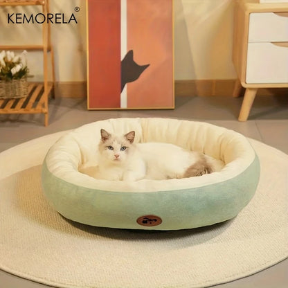 Cozy Oval Snuggle Pet Bed – Plush Cat & Small Dog Bed
