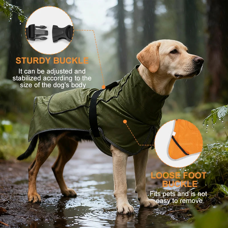 Dog Raincoat Windbreaker – Reflective Jacket for All Dog Sizes