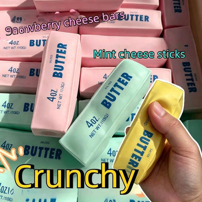 Butter Stick Squishy Stress Ball Fidget Toy Crunchy Squeeze round Blocks Anti Stress ASMR Hand Relaxation Gift for Stress Reli
