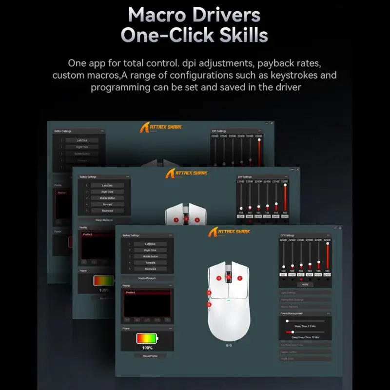 ATTACK SHARK X11 Tri-mode Wireless Mouse 2.4G Bluetooth Wired Programmable RGB Ultra Light Ergonomic Computer Gaming Mice