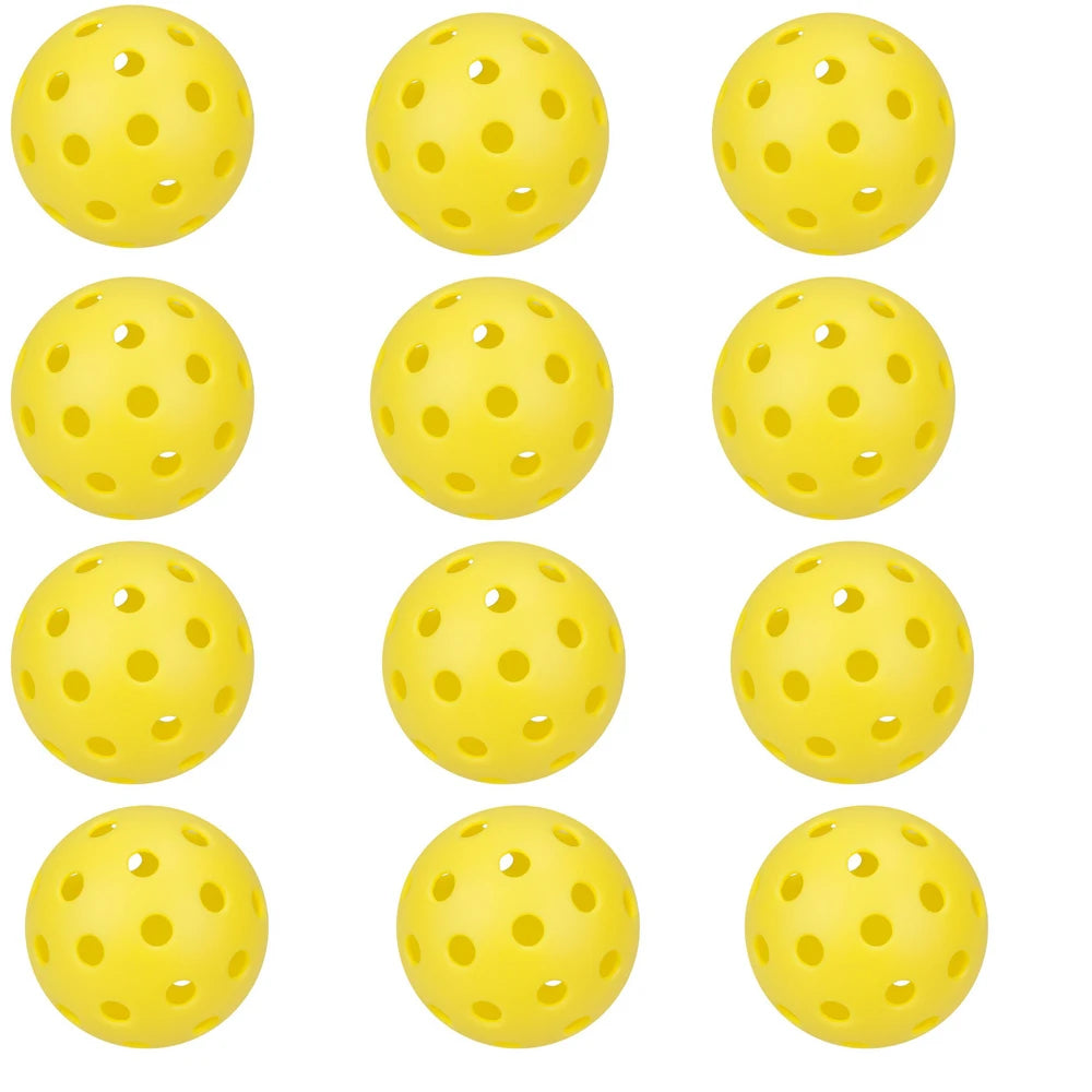 Indoor Pickleball Balls – 26-Hole Design, 3/6/12 Pack, Colorful & Durable 72mm Training Balls