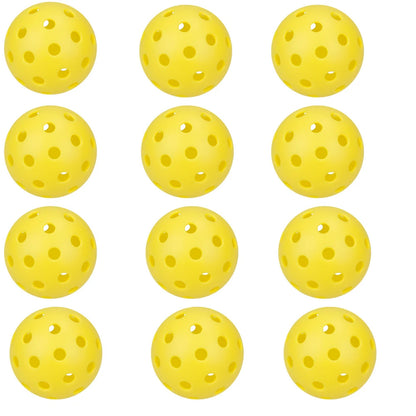 Indoor Pickleball Balls – 26-Hole Design, 3/6/12 Pack, Colorful & Durable 72mm Training Balls