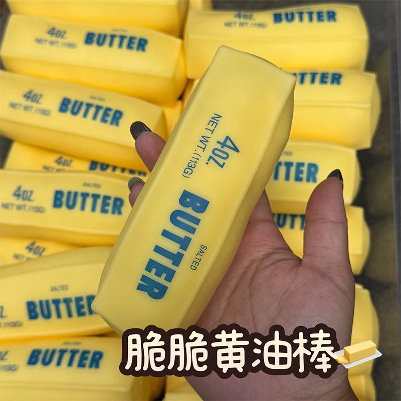 Butter Stick Squishy Stress Ball Fidget Toy Crunchy Squeeze round Blocks Anti Stress ASMR Hand Relaxation Gift for Stress Reli
