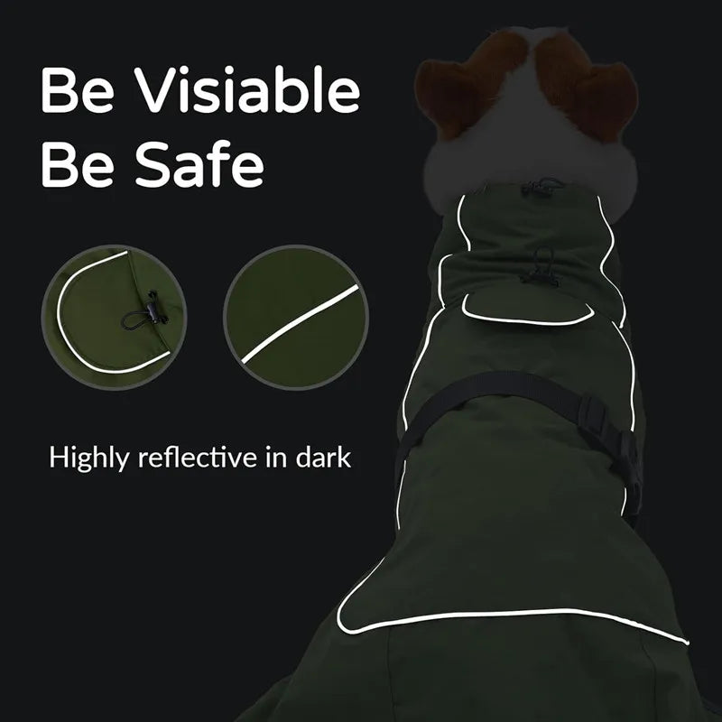 Dog Raincoat Windbreaker – Reflective Jacket for All Dog Sizes