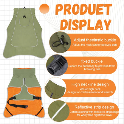 Dog Raincoat Windbreaker – Reflective Jacket for All Dog Sizes