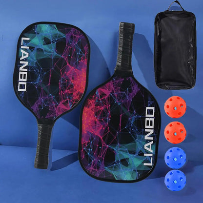 Pickleball Rackets Set – 2 Paddles & 4 Balls, Lightweight Beach Tennis Racquet Kit