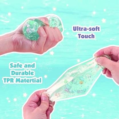 Squishy Stress Balls Cube Ocean Sensory Fidget Toy Slow Rise Squishy Toys for Kids and Adults Squeeze Relax Gift