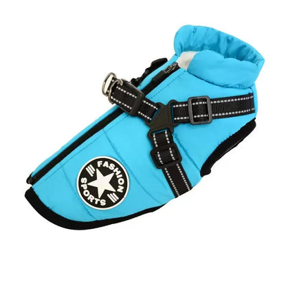 Waterproof Dog Jacket with Built-In Harness – Winter Coat for Large Dogs