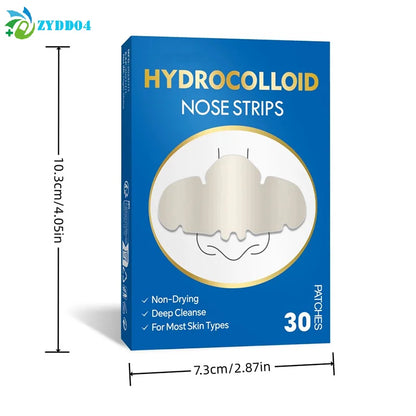 30Pcs Hydrocolloid Nose Patches – Blackhead Removal & Deep Pore Cleansing Strips