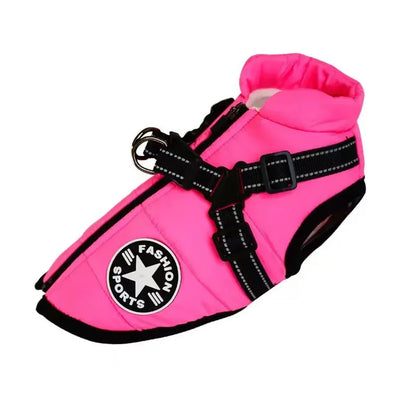 Waterproof Dog Jacket with Built-In Harness – Winter Coat for Large Dogs