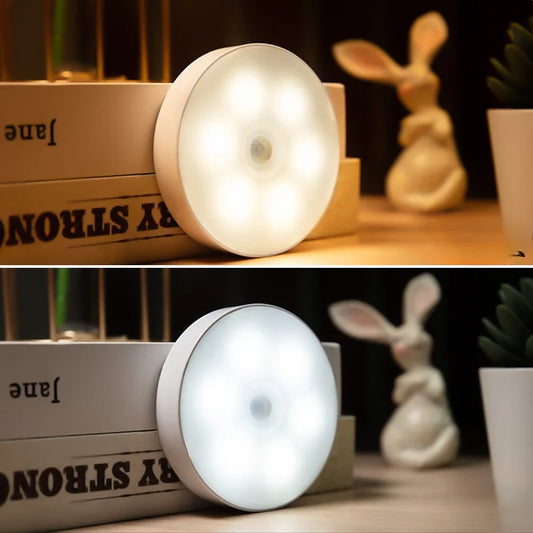 LED Smart Human Body Sensor Night Lamp Emergency Automatic Lighting USB Charging Wireless Magentic Suction Use Night Light